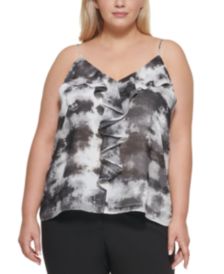 Plus Size Tie-Dyed Ruffled Camisole