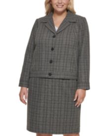 Plus Size Plaid Blazer