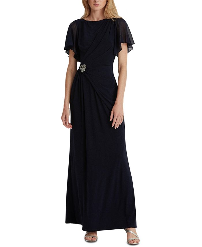 Lauren Ralph Lauren Boatneck Evening Gown & Reviews - Dresses - Women -  Macy's