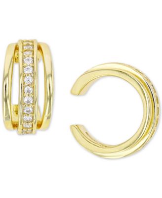 Cubic Zirconia Triple Row Ear Cuffs
