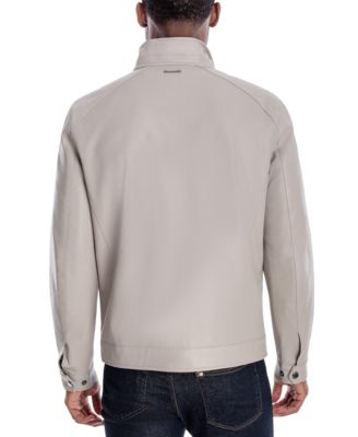 Men's Perforated Faux Leather Moto Jacket