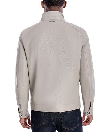 Michael kors men's perforated leather moto jacket top