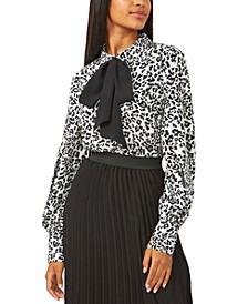Animal-Print Tie-Front Top, Created for Macy's