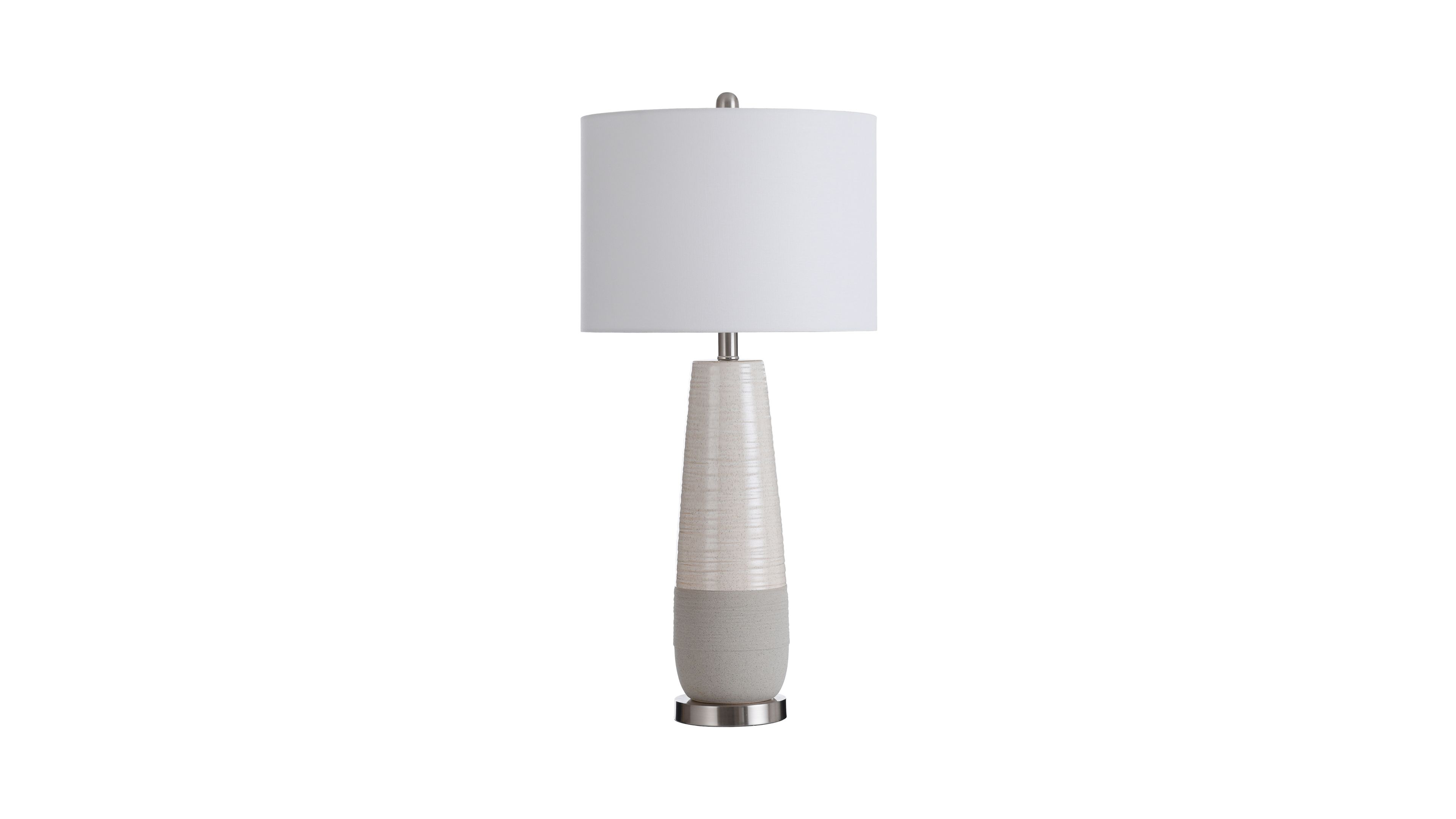 Slightly Tapered 2 Tone Round Ceramic Lamp