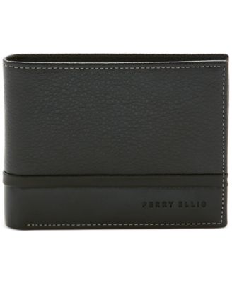 Perry Ellis Portfolio - Men's Pebble Smooth Contrast Bifold Wallet