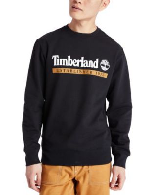 Timberland Men's Regular Fit Logo Print Hoodie Black Size Large