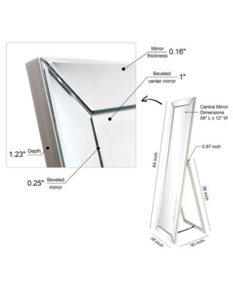Solid Wood Frame Covered with Beveled Clear Mirror - 64" x 18"