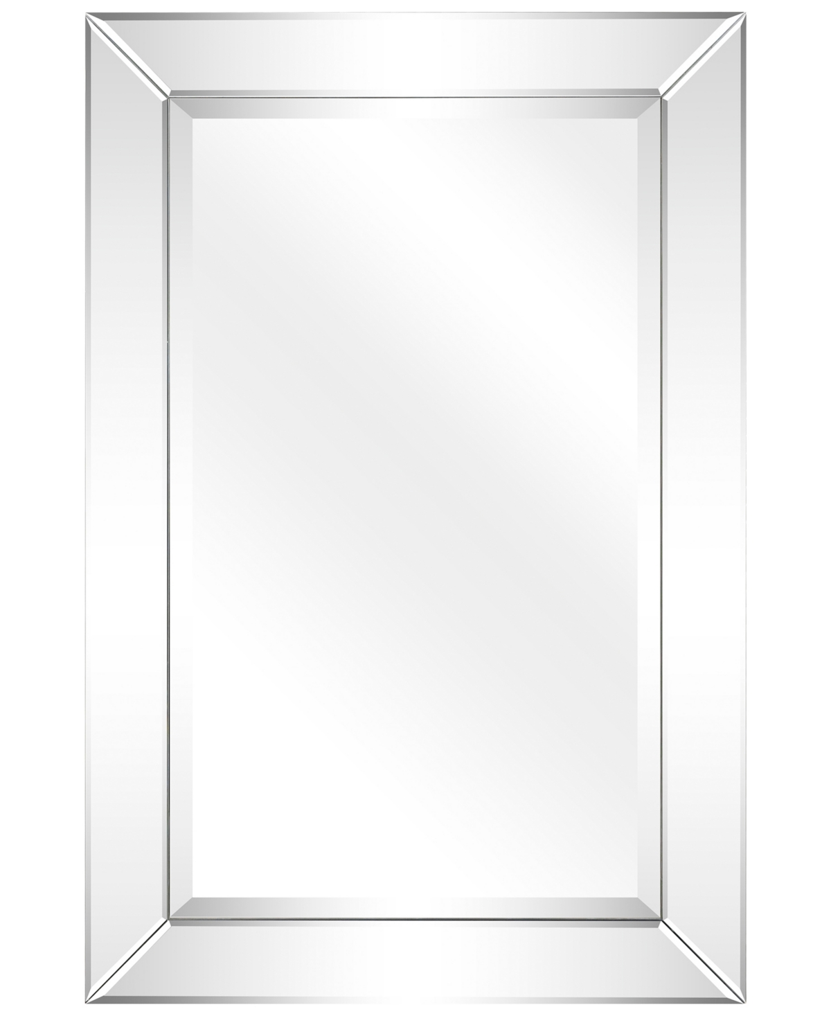 Solid Wood Frame Covered with Beveled Clear Mirror Panels - 24" x 36" - Clear