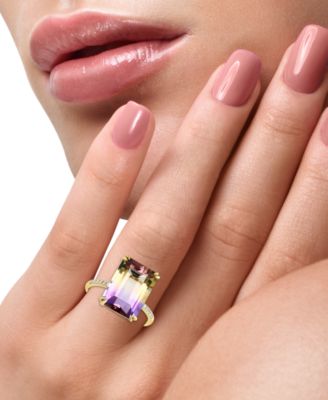 EFFY&reg; Ametrine (9-5/8 ct. t.w.) & Diamond (1/20 ct. t.w.) Ring in 14k Gold