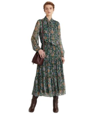 Ralph lauren floral print georgette dress best sale