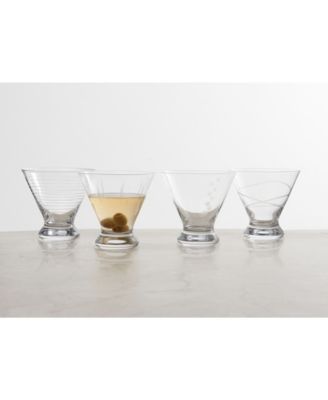 Cheers Stemless Martini Glasses, Set of 4