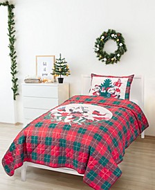 Mickey/Minnie Holiday 3-Pc. Queen Quilt Set