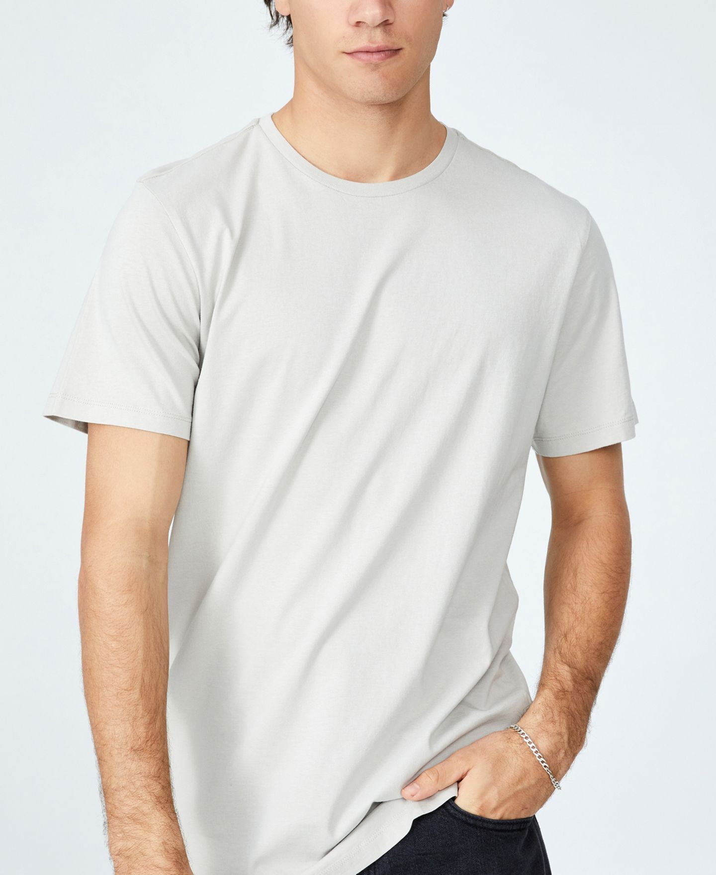Мужская футболка Cotton On Organic Longline, цвет: Дымчатый — фото 1
