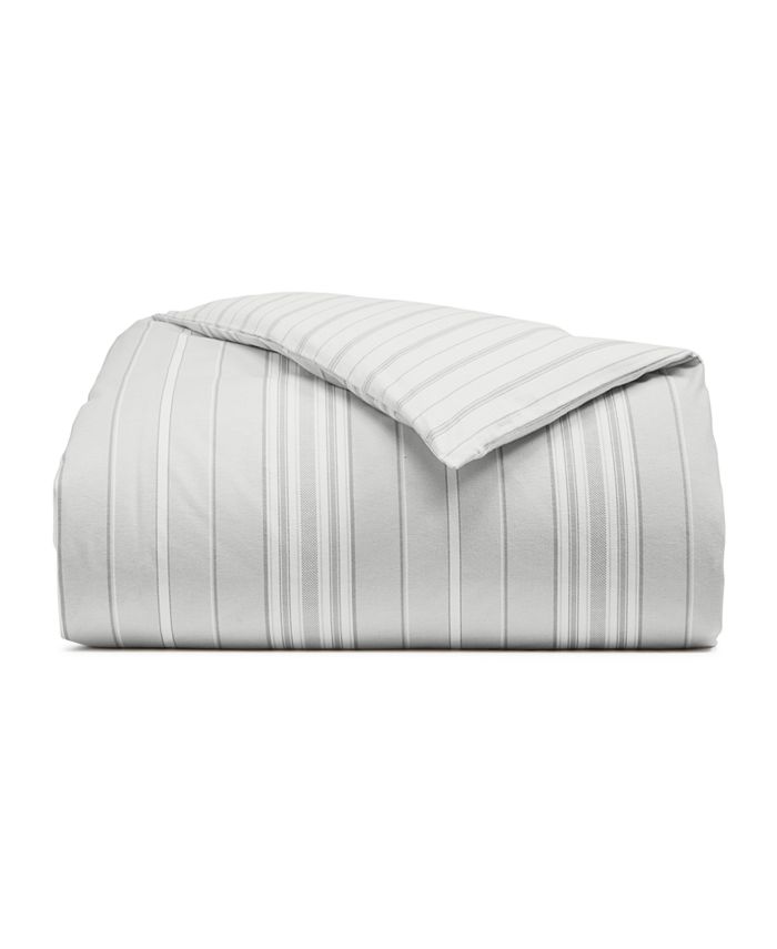 Martha Stewart Collection Holiday Flannel Winter Stripe Comforter, King