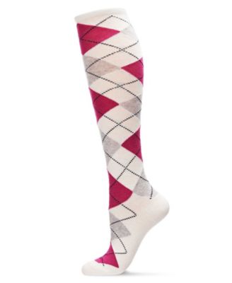 Women's Argyle Shades Cashmere Blend Knee High Socks