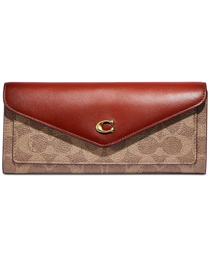 COACH Signature Coated Canvas Wyn Soft Wallet - Macy's