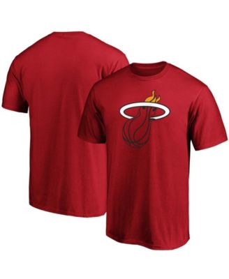 Men's Red Miami Heat Primary Team Logo T-shirt