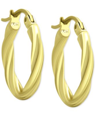 Oval Twist Small Hoop Earrings, 15mm, Created for Macy's