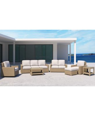 Sydney Woven Outdoor Loveseat with Sunbrella&reg; Spectrum Sand Cushions