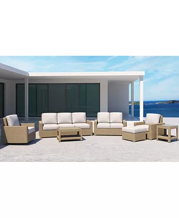 Sydney Woven Outdoor Sofa with Sunbrella® Spectrum Sand Cushions