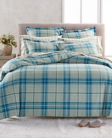 Holiday Flannel Blue Plaid Duvet Cover, Created For Macy's
