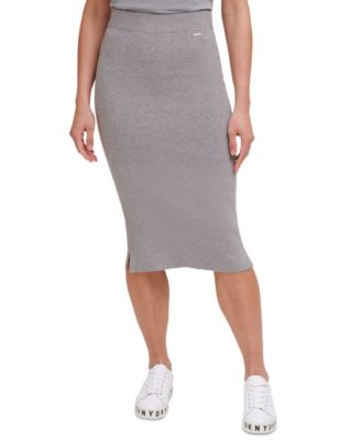 grey pull on skirt