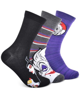 Planet Sox - 3-Pk. Disney Evil Villains Crew Socks
