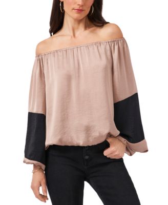 Vince Camuto Balloon-Sleeve Colorblocked Top - Macy's