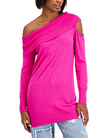 Off-The-Shoulder Cutout Tunic Sweater, Created for Macy's