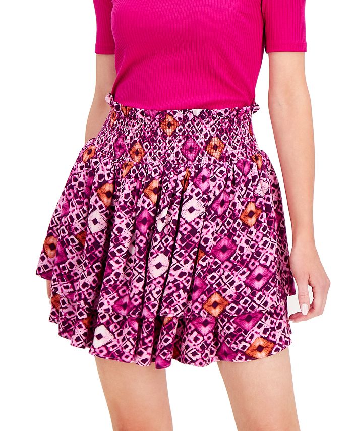 INC International Concepts Smocked Mini Skirt, Created for Macy's - Macy's