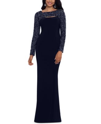 macys evening gowns long sleeve