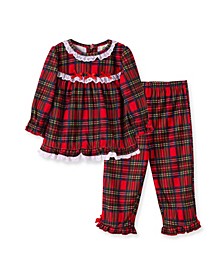 Baby Girls Plaid Top and Pajamas Set, 2 Piece