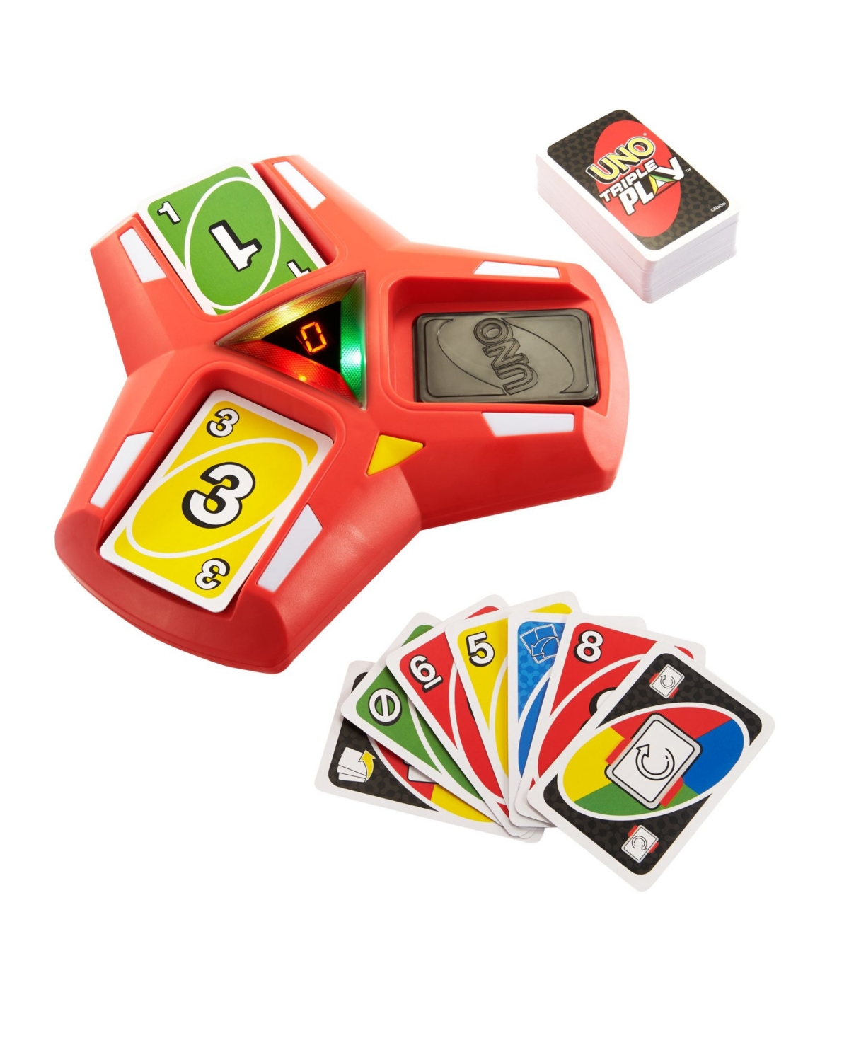 Mattel Uno Triple Play Card Game, Game For Family Night, Lights And Sounds In Multi