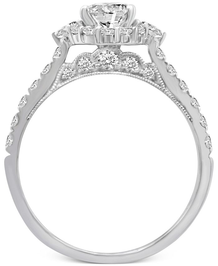 Macy's Diamond Halo Engagement Ring (13/8 ct. t.w.) in 14k White Gold