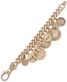 Gold-Tone Crystal & Logo Charm Bracelet