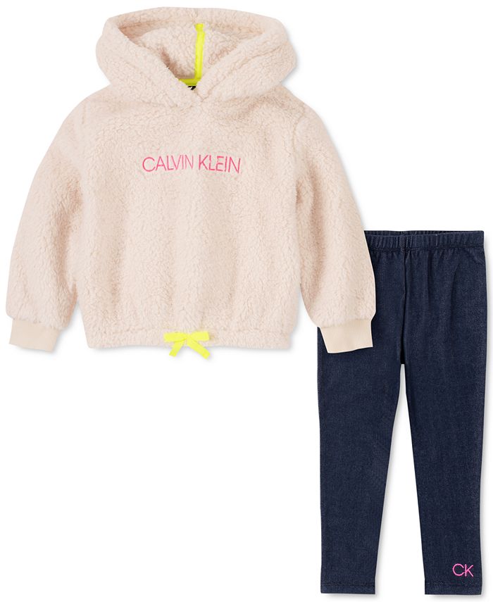 Calvin Klein Baby Girls 2-Pc. Fleece Hoodie & Pants Set - Macy's