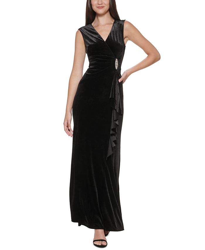 Jessica Howard Embellished Velvet Gown Macy s