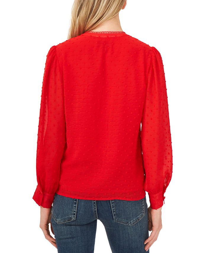 CeCe LongSleeve ClipDot Top & Reviews Tops Women Macy's