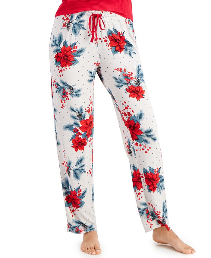 Charter Club Super Soft Printed Knit Pajama Pants, Created for Macy's ...