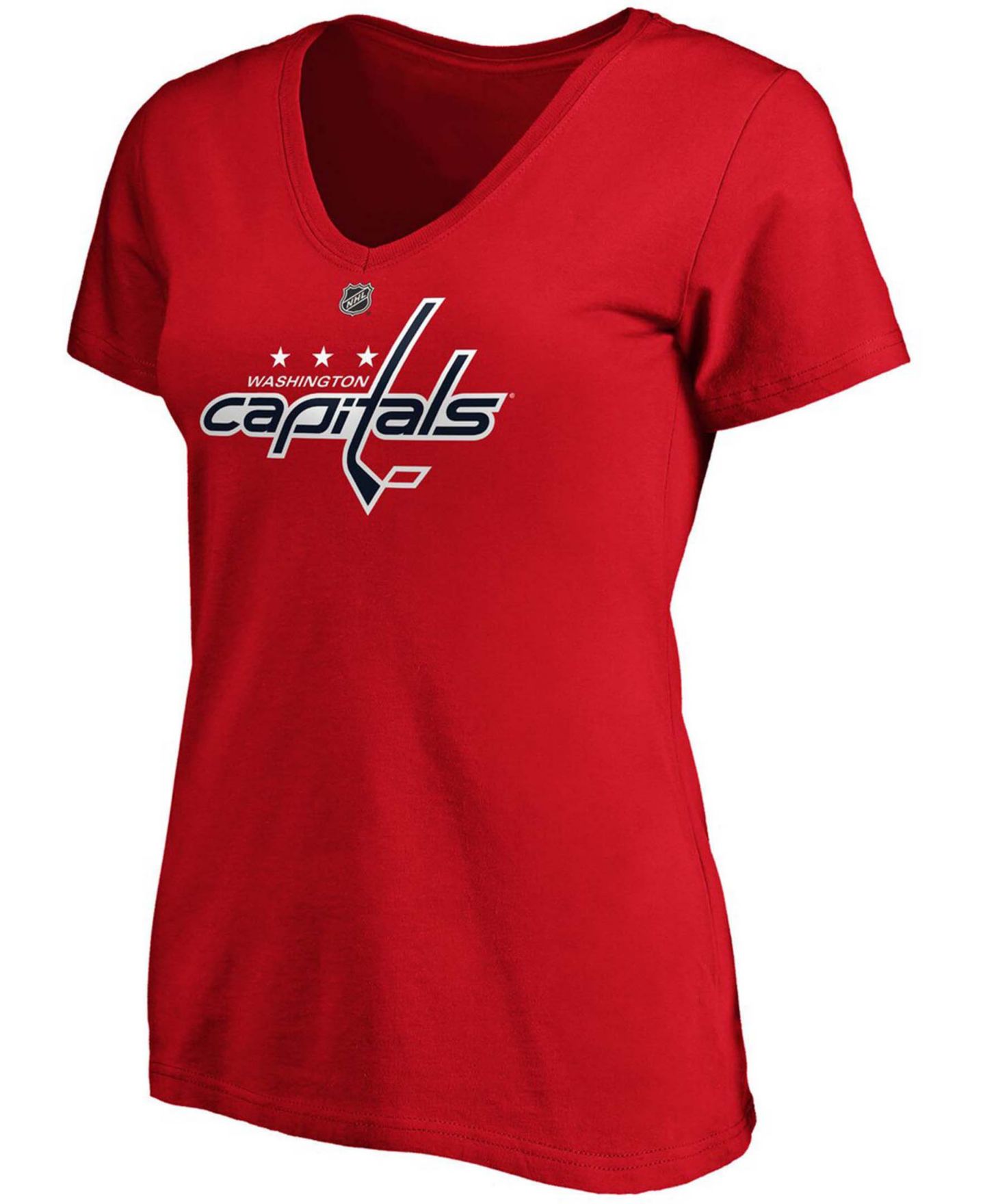 Женская футболка Fanatics Tom Wilson Red Washington Capitals Authentic Stack Name and Number V-Neck — фото 2