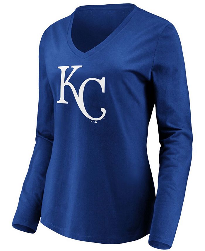 Fanatics Women's Royal Kansas City Royals Official Logo Long Sleeve V