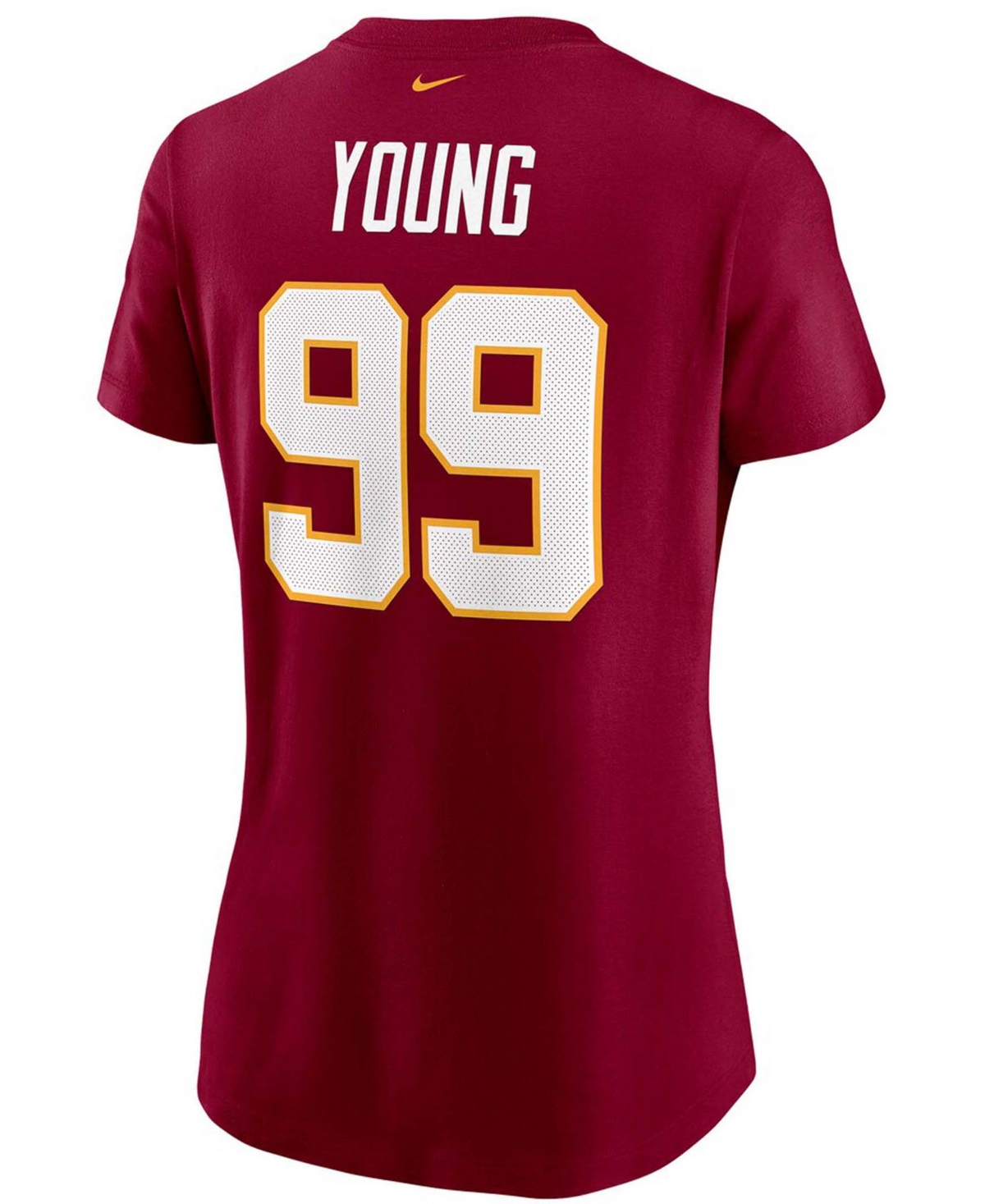 Women's Chase YoungWashington Football Team Name Number T-shirt - Burgundy