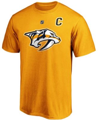 Men's Roman Josi Gold Nashville Predators Authentic Stack Player Name and Number T-shirt