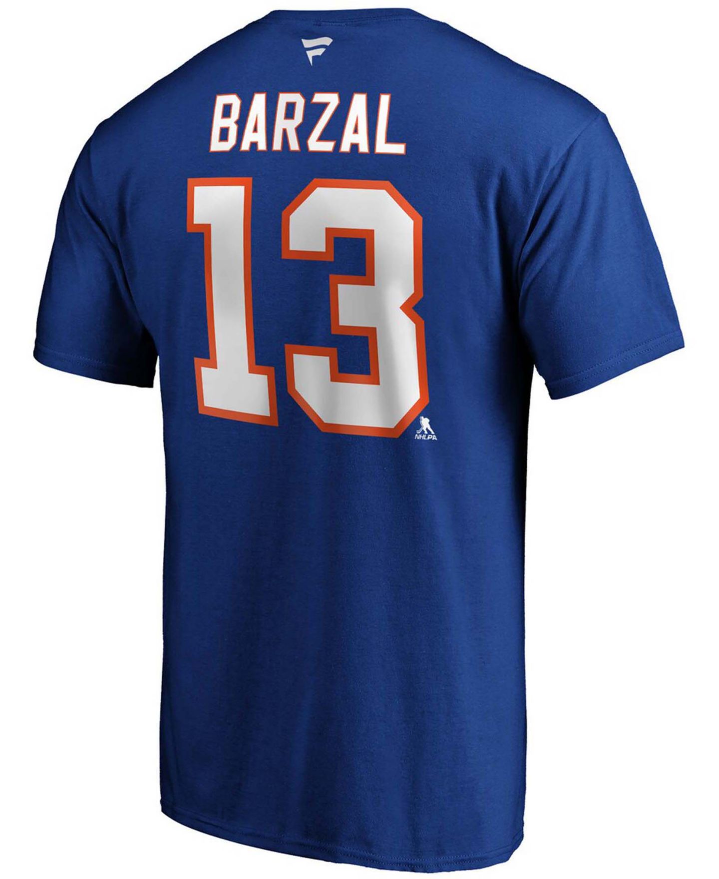 Мужская футболка Fanatics Mathew Barzal Royal New York Islanders Team Authentic Stack Name and Number — фото 3