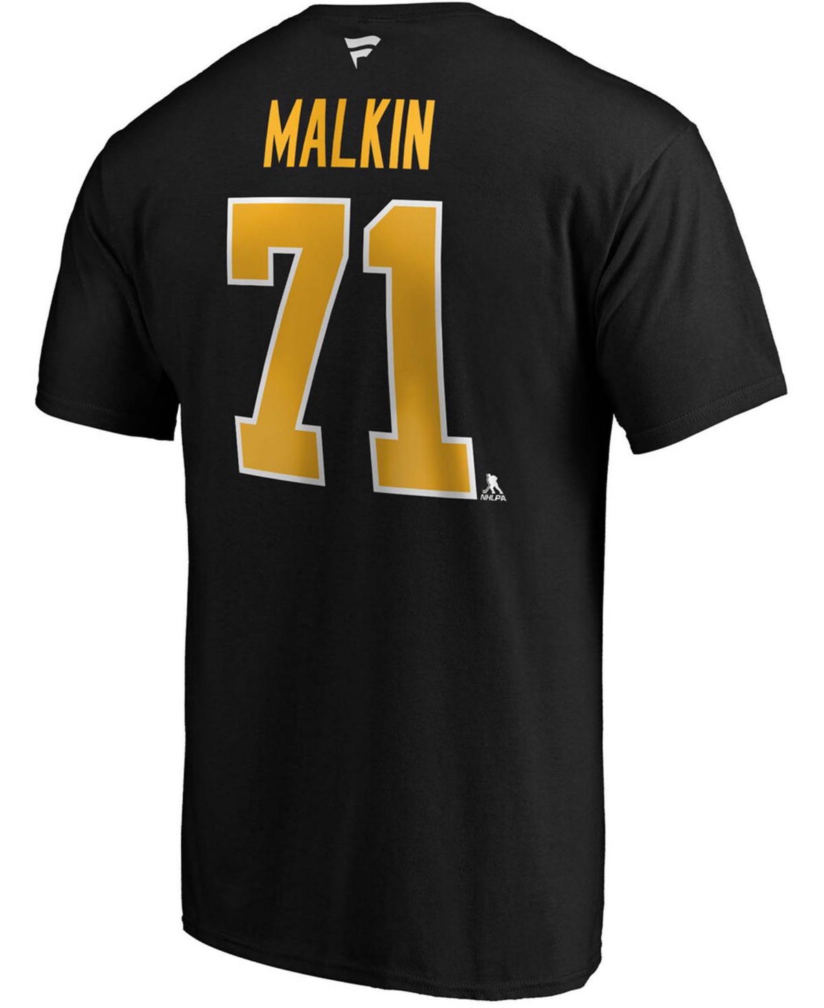 Men's Evgeni MalkPittsburgh Penguins Team Authentic Stack Name and Number T-shirt - Black