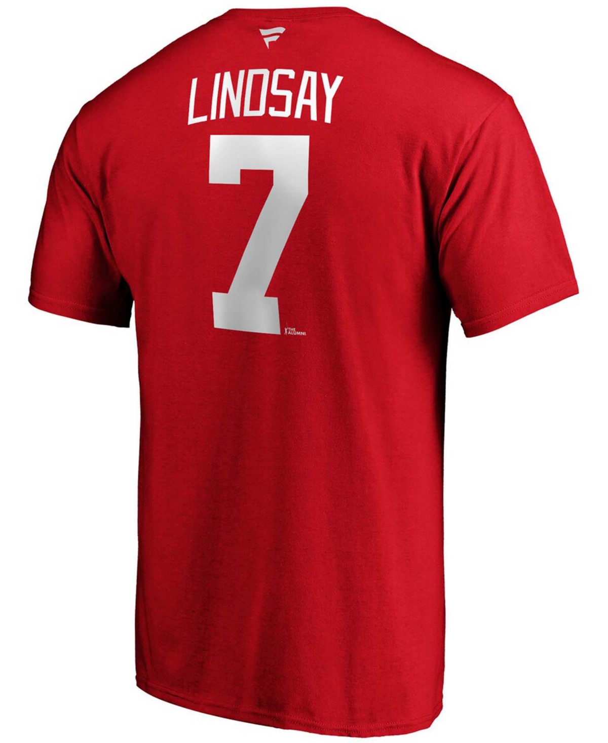 Men's Ted LindsayDetroitWings Authentic Stack Retired Player Name and Number T-shirt - Red
