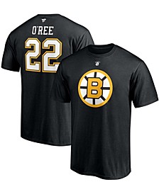 Men's Willie O'Ree Black Boston Bruins Authentic Stack Retired Player Name and Number T-shirt