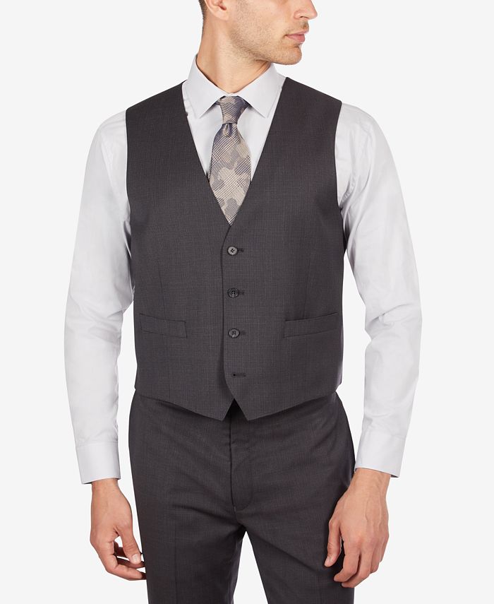 Calvin Klein Men's Slim Fit Mini Check Vest & Reviews - Suits & Tuxedos -  Men - Macy's