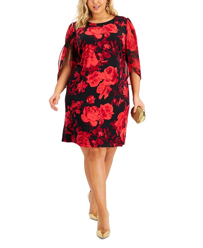 Plus size discount elbow sleeve dress