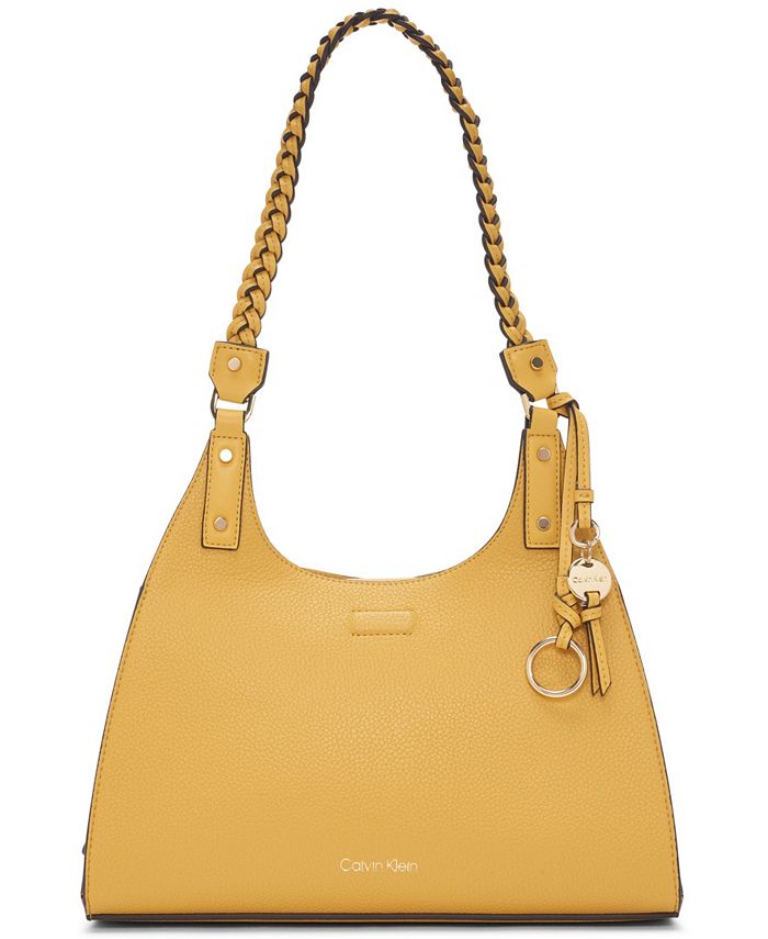 Calvin Klein Signature Chained Barrel Leather Satchel - Macy's